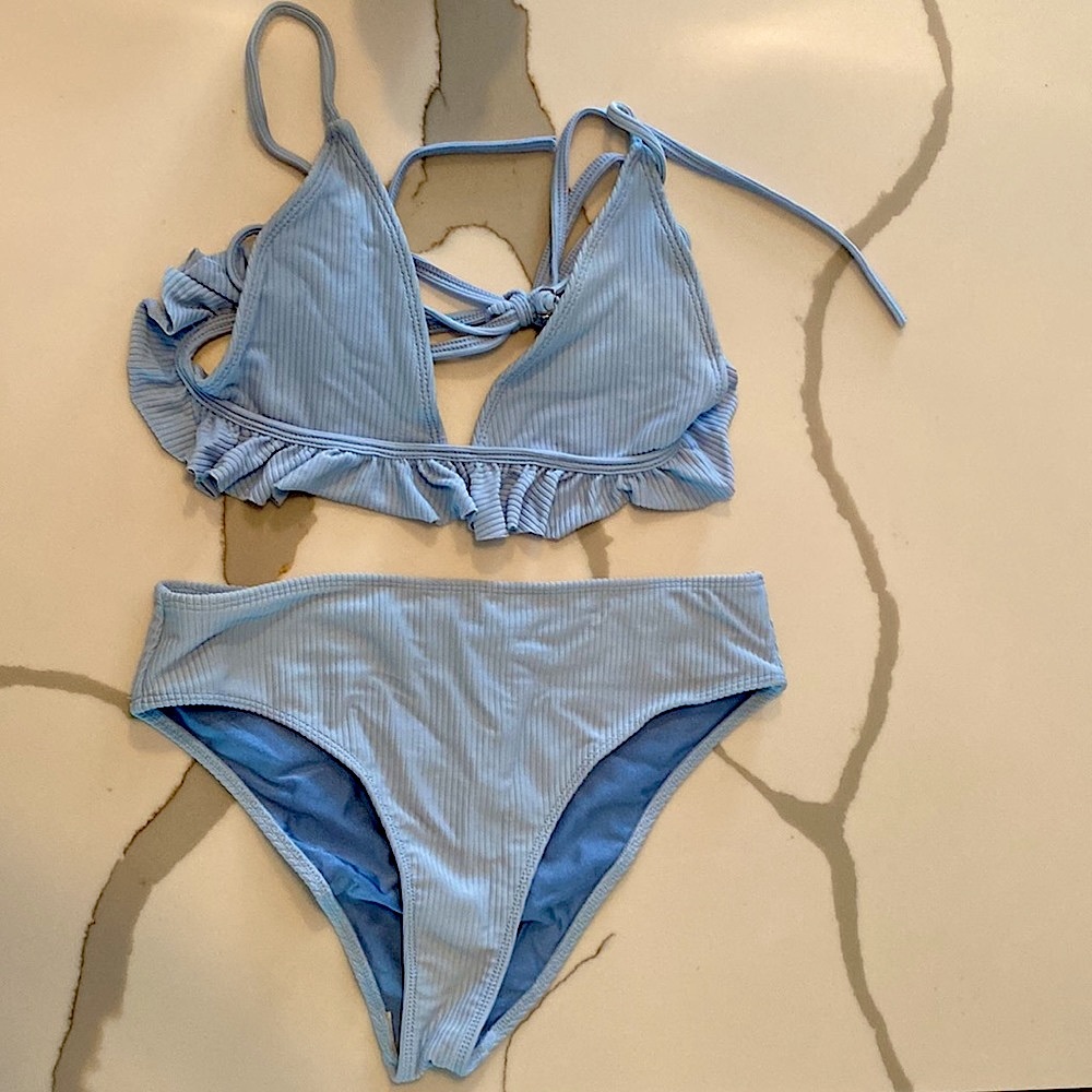 Tularosa Light Blue Ruffle Bikini Set - Picture 5 of 8